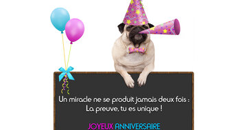 Aperçu de la carte : « Un miracle ne se produit jamais deux fois : La preuve, tu es unique !... »