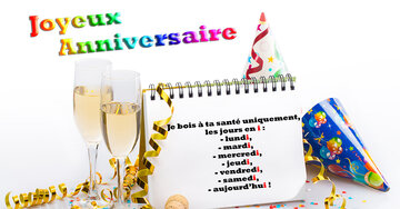 Aperçu de la carte : « Je bois à ta santé uniquement les jours en i... et aujourd'hui en fait partie ! ... »