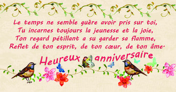 Aperçu de la carte : « Le temps ne semble guère avoir pris sur toi, tu incarnes toujours la jeunesse et la joie... »