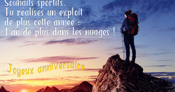 Aperçu de la carte : « Souhaits sportifs. Tu réalises un exploit de plus cette année... »