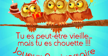 Aperçu de la carte : Tu es peut-être vieille...
mais tu es chouette !!! Joyeux anniversaire !