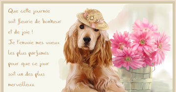 Aperçu de la carte : « Que cette journée soit fleurie de bonheur et de joie ! Je t'envoie mes vœux... »