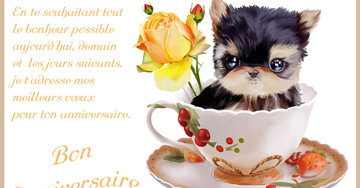 Aperçu de la carte : « En te souhaitant tout le bonheur possible aujourd'hui, demain et les jours suivants... »