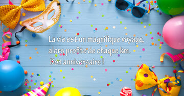 Aperçu de la carte : « La vie est un magnifique voyage, alors profite de chaque km... »