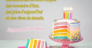 Aperçu de la carte : « Les anniversaires sont remplis des souvenirs d'hier, des joies d'aujourd'hui... »