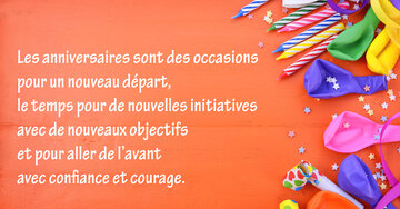 Aperçu de la carte : « Les anniversaires sont des occasions pour un nouveau départ, le temps pour de nouvelles... »
