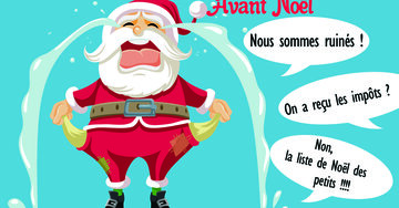 Aperçu de la carte : « Nous sommes ruinés ! Non, ce ne sont pas les impôts, c'est la liste de Noël... »