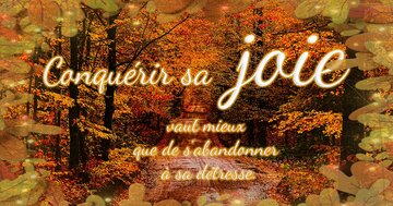Aperçu de la carte : Conquérir sa joie vaut mieux que de s'abandonner à sa détresse.