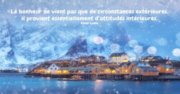 Aperçu de la carte : « Le bonheur... provient essentiellement d'attitudes intérieures... »