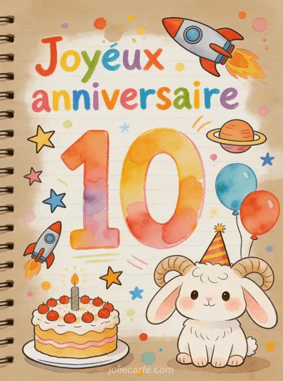 Joyeux anniversaire 10 ans - Dessin