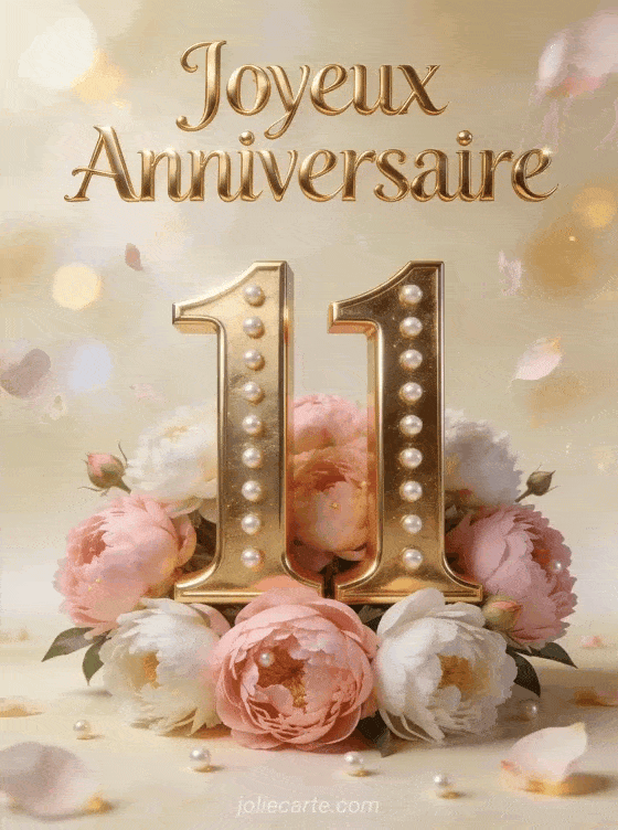 Joyeux anniversaire 11 ans - Carte fille