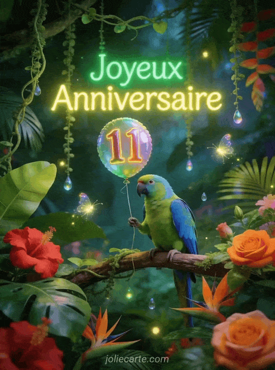 Joyeux anniversaire 11 ans - Carte garcon gratuite