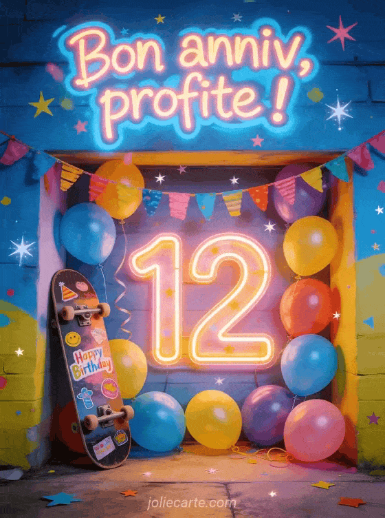 Joyeux anniversaire 12 ans - Exemple de texte