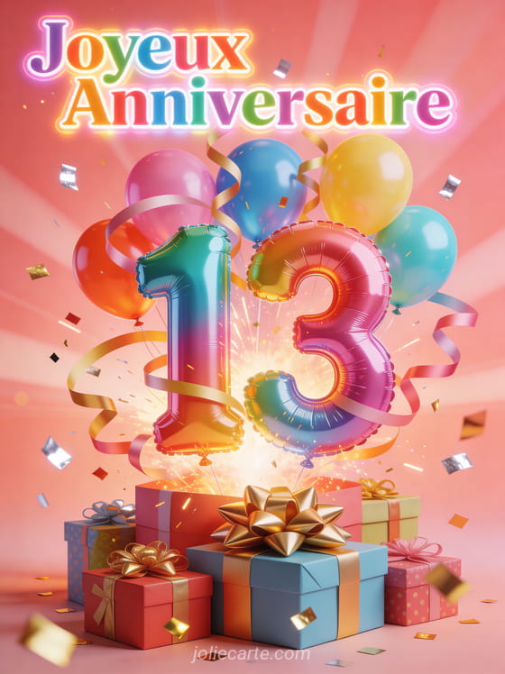 Image Anniversaire 13 Ans Gratuite JolieCarte