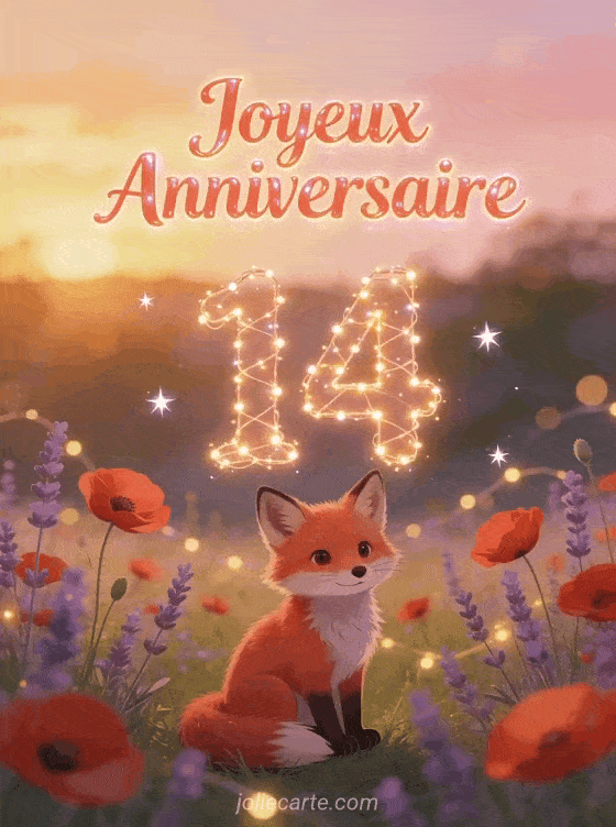 Joyeux anniversaire 14 ans - Image fille