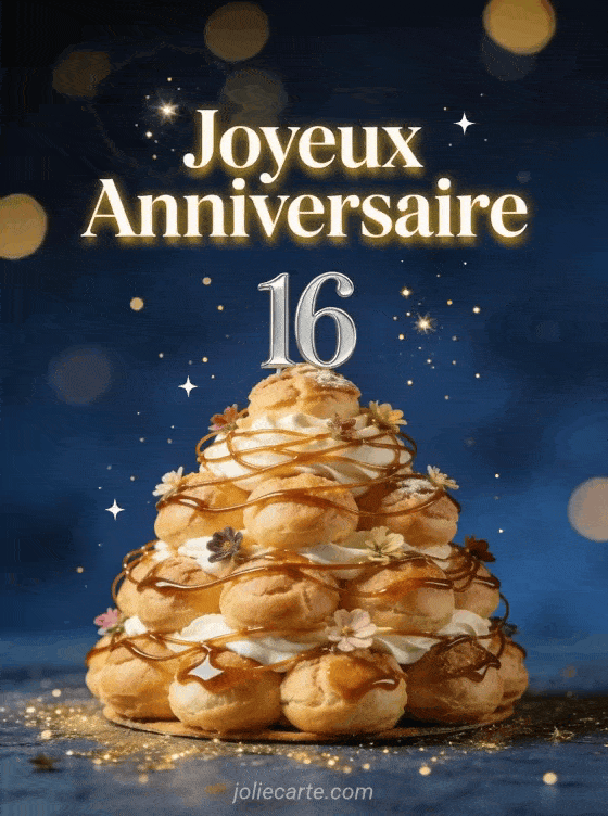 Joyeux anniversaire 16 ans - Carte