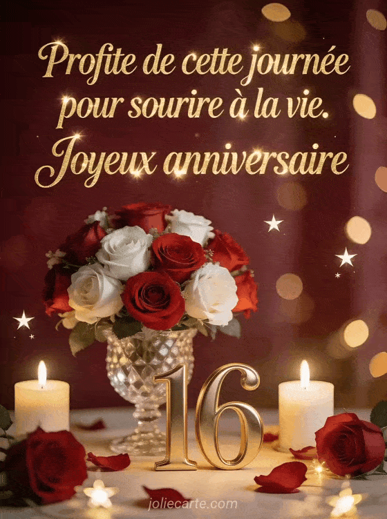 Joyeux anniversaire 16 ans - Message
