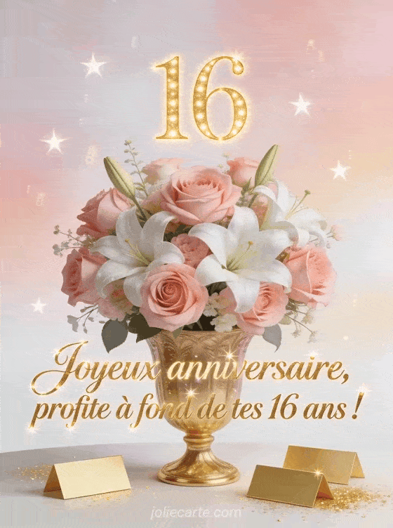 Joyeux anniversaire 16 ans - Message fille