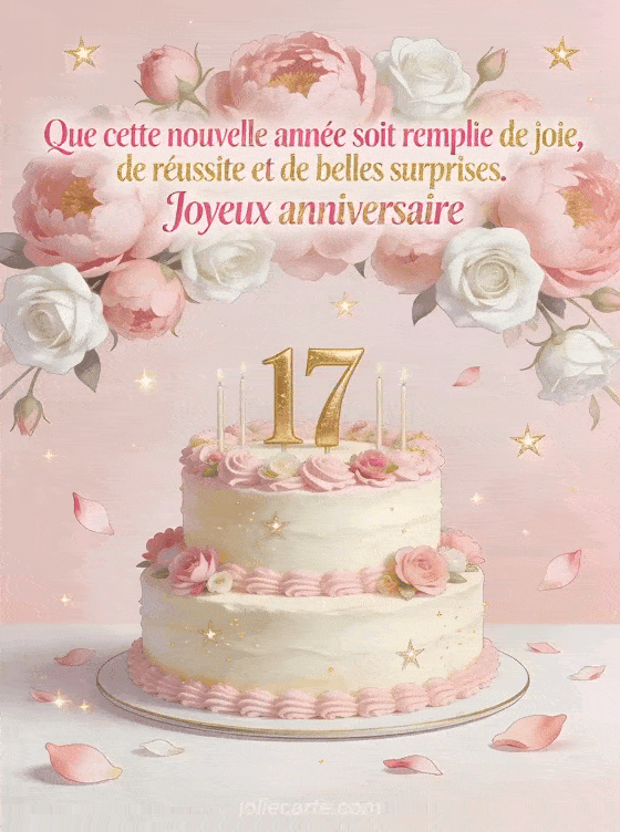 Joyeux anniversaire 17 ans - Message fille