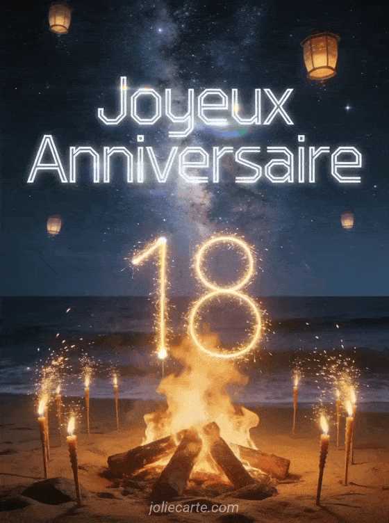 Joyeux anniversaire 18 ans - Carte garcon