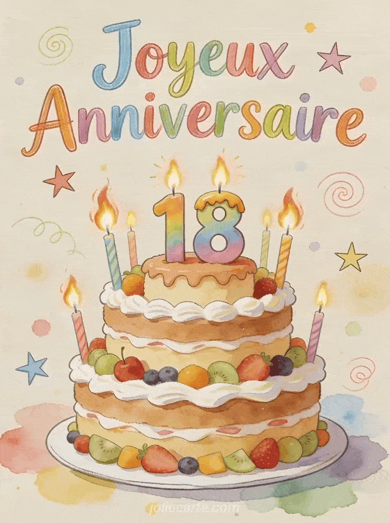 Joyeux anniversaire 18 ans - Dessin