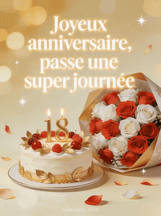 Joyeux anniversaire 18 ans - Texte carte