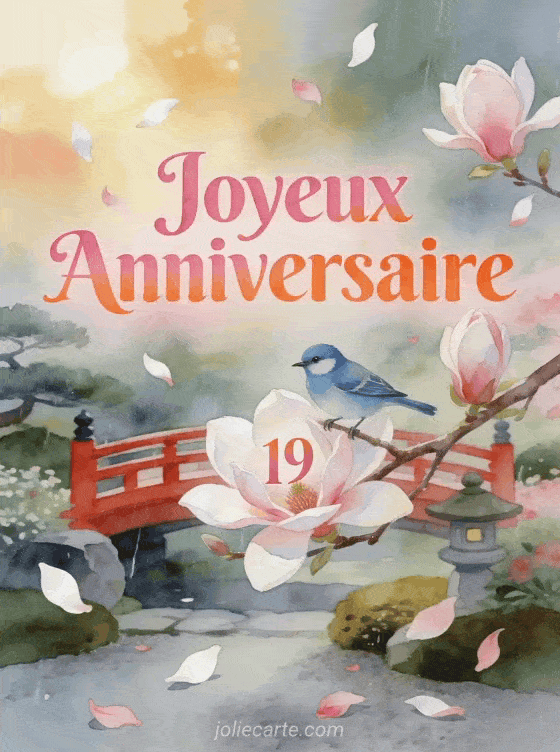 Joyeux anniversaire 19 ans - Carte fille