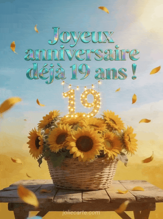 Joyeux anniversaire 19 ans - Texte