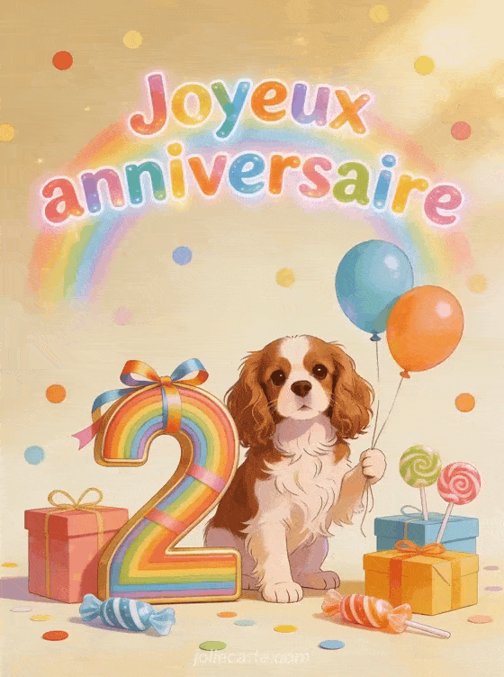 Joyeux anniversaire 2 ans - Carte