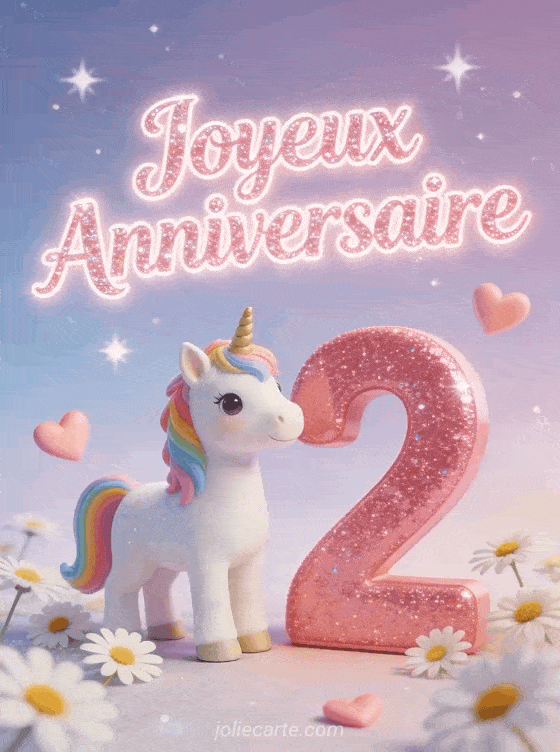 Joyeux anniversaire 2 ans - Petite fille
