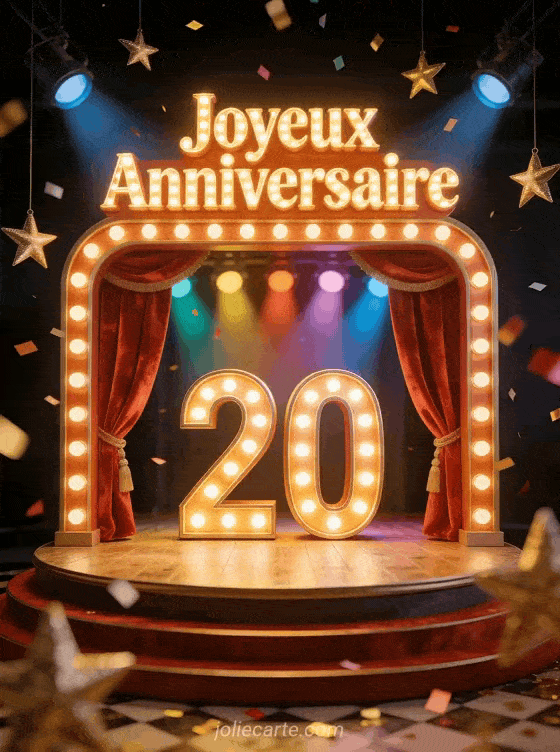 Joyeux anniversaire 20 ans - Carte originale