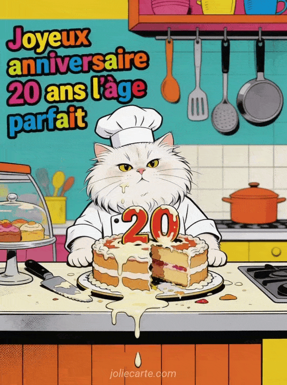 Joyeux anniversaire 20 ans - Carte humoristique