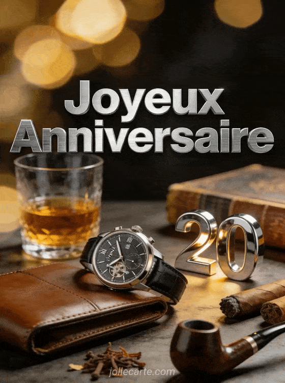 Joyeux anniversaire 20 ans - Carte homme