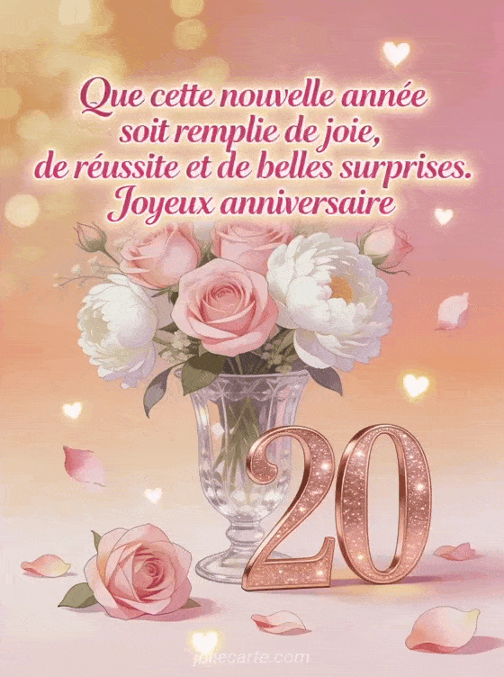Joyeux anniversaire 20 ans - Message fille