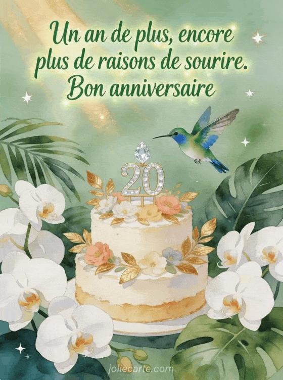 Joyeux anniversaire 20 ans - Phrase