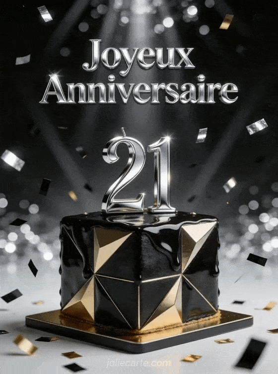 Joyeux anniversaire 21 ans - Carte homme