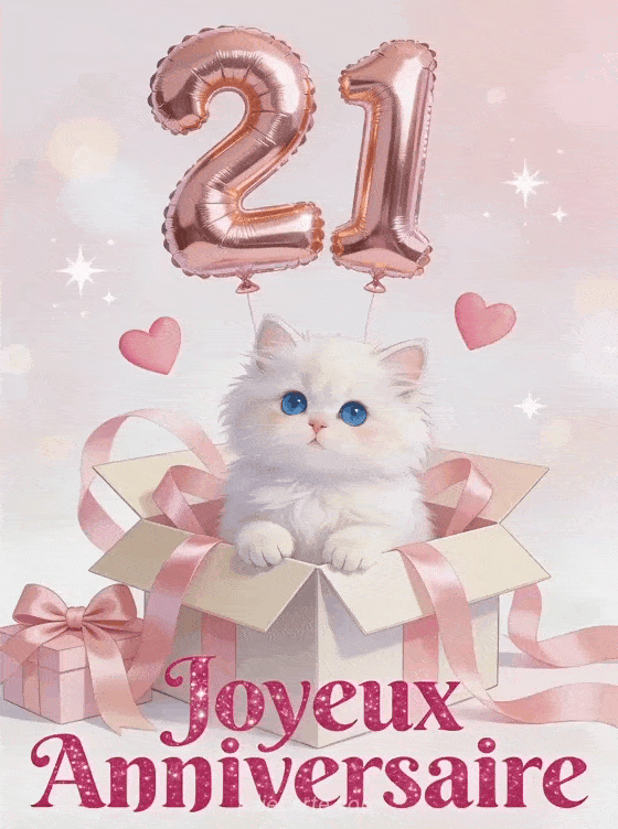 Joyeux anniversaire 21 ans - Carte fille