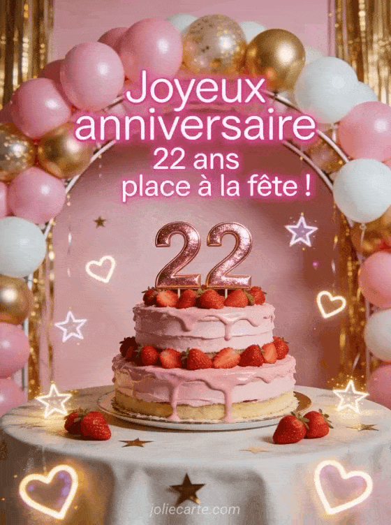 Joyeux anniversaire 22 ans - Texte fille