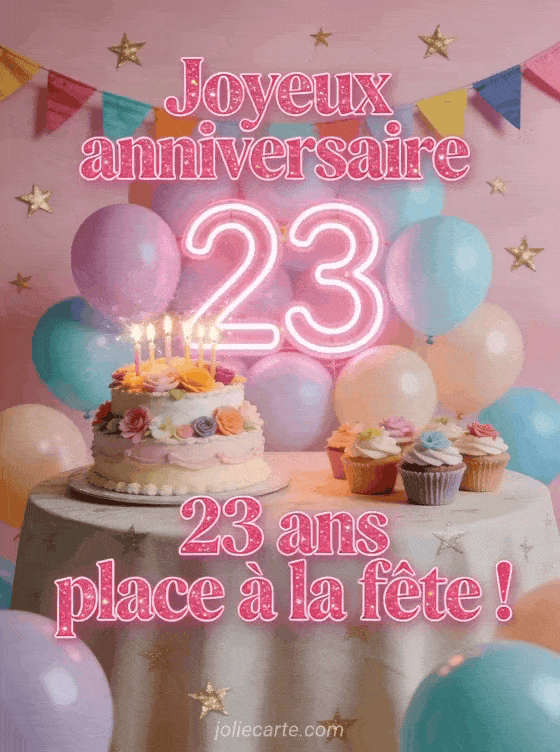 Joyeux anniversaire 23 ans - Texte fille