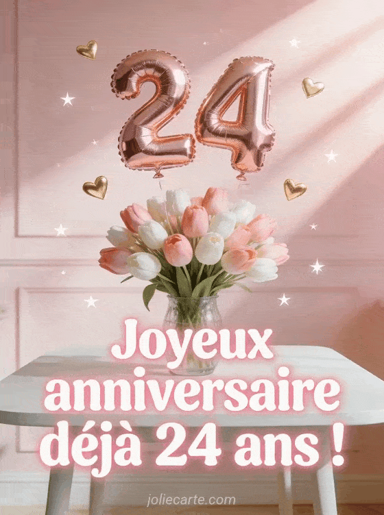 Joyeux anniversaire 24 ans - Texte fille
