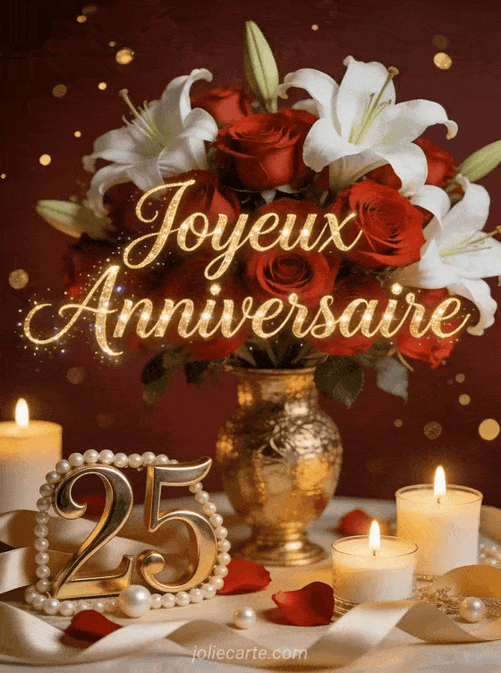 Joyeux anniversaire 25 ans - Carte femme
