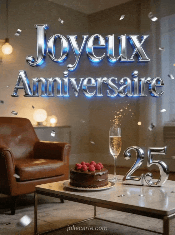 Joyeux anniversaire 25 ans - Carte homme