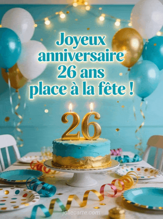 Joyeux anniversaire 26 ans - Message