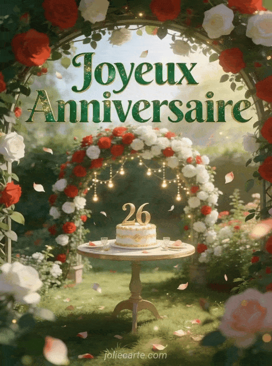 Joyeux anniversaire 26 ans - Carte
