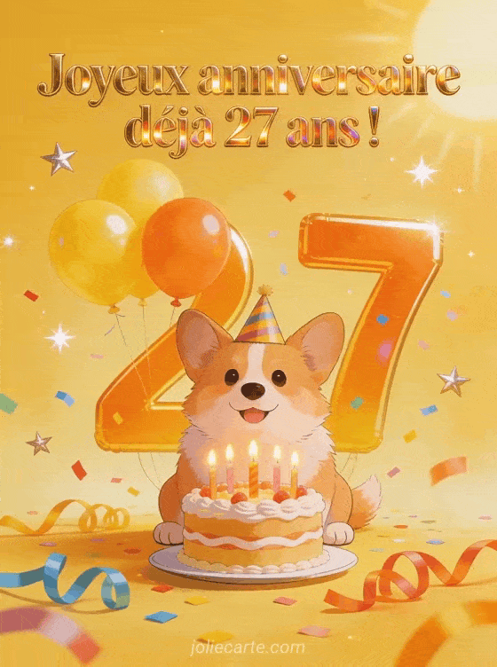 Joyeux anniversaire 27 ans - Texte