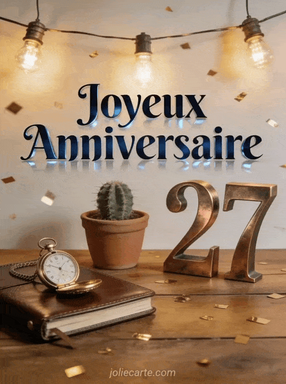 Joyeux anniversaire 27 ans - Carte homme