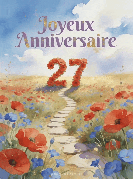 Joyeux anniversaire 27 ans - Carte