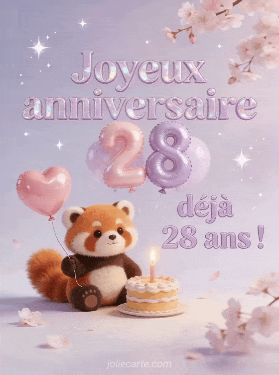Joyeux anniversaire 28 ans - Texte fille