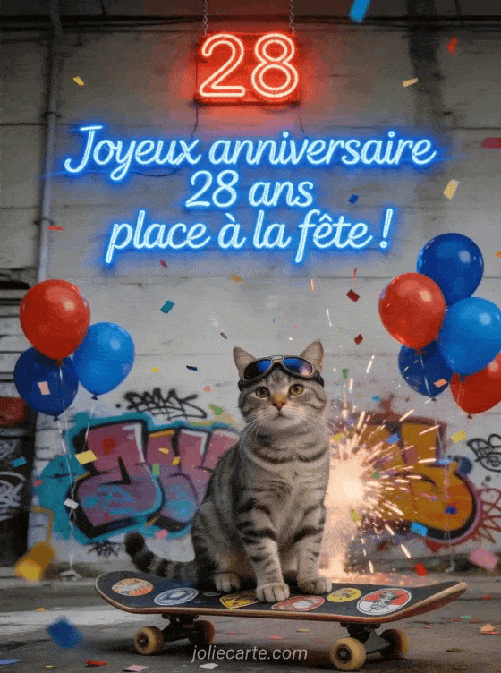 Joyeux anniversaire 28 ans - Texte homme