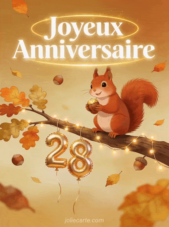 Joyeux anniversaire 28 ans - Carte
